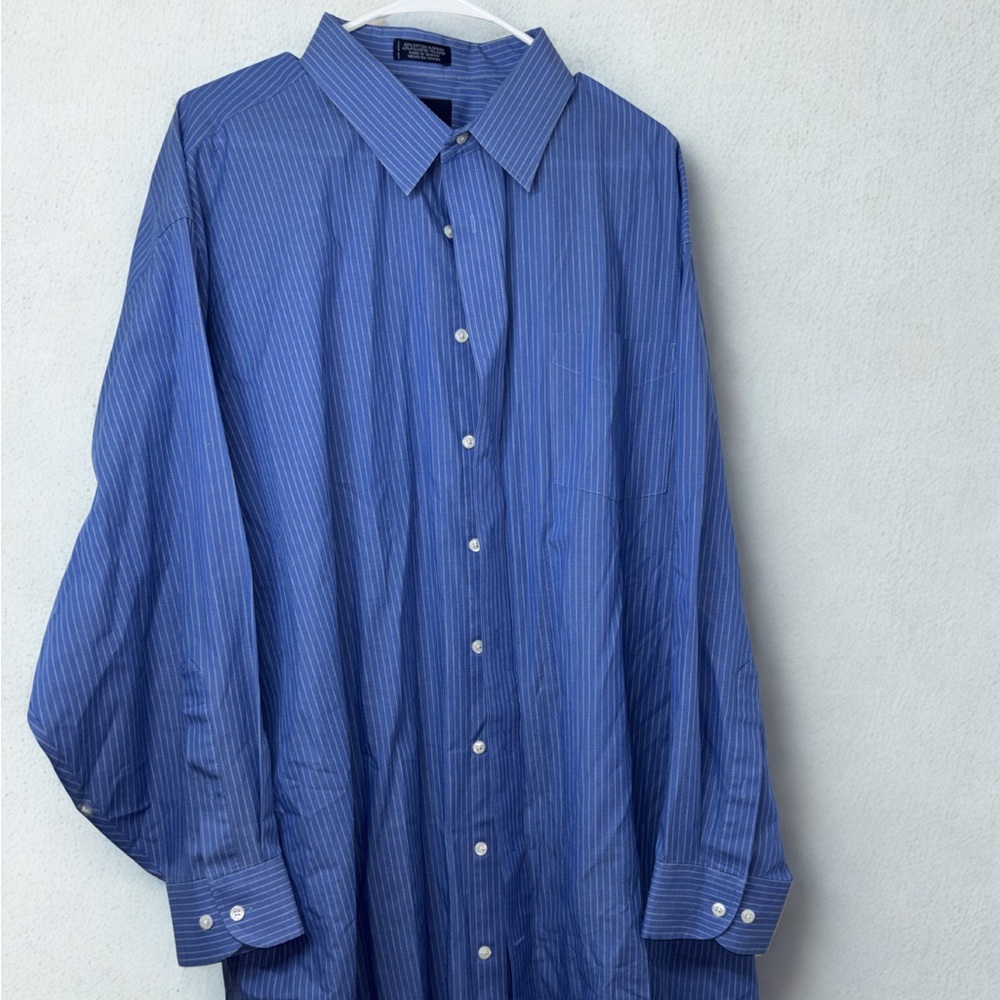 Stafford Men's Classic Blue Pinstripe Shirt